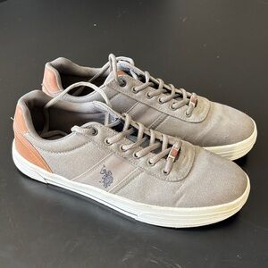 Casual Gray and Brown leather Men's Sneakers